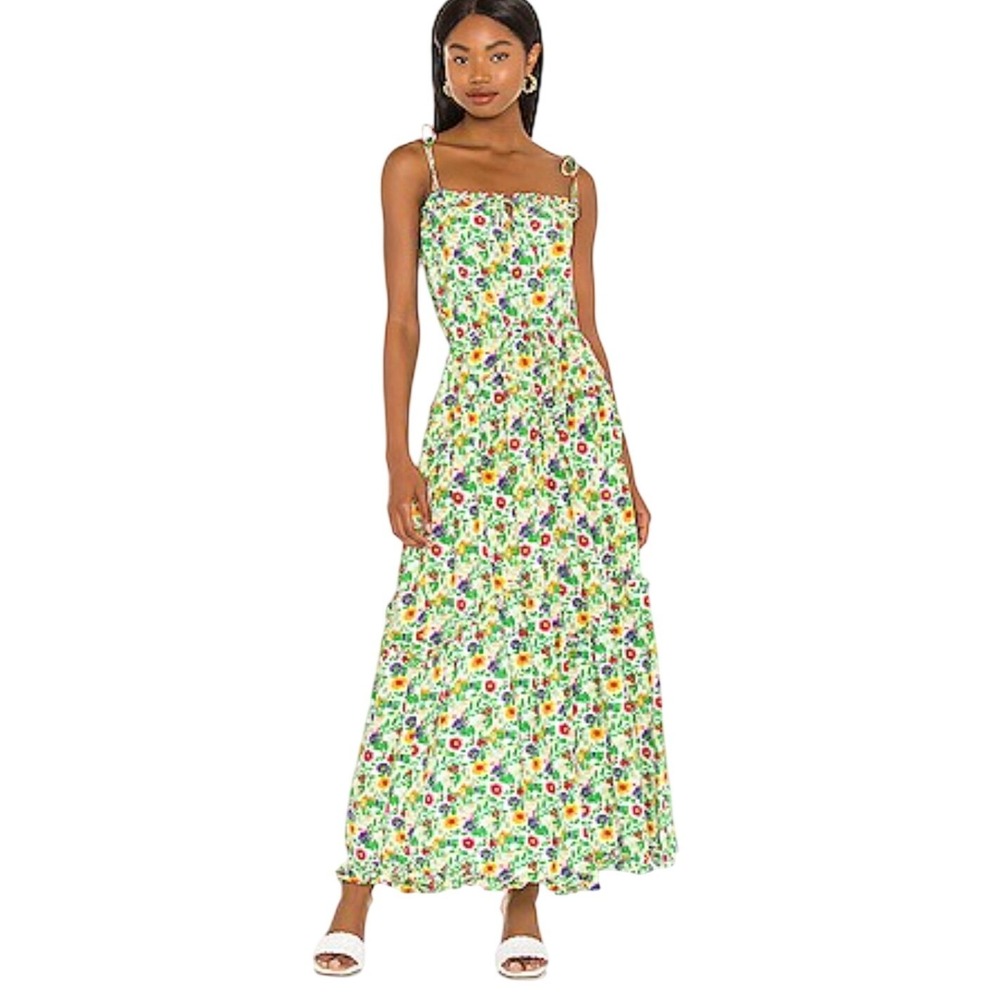 SWF M Dynamic Dress Resurgence Floral Tiered Maxi Dress Ruffles REVOLVE Feminine